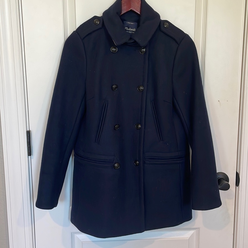 Madewell size S wool navy pea coat.